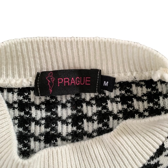 Prague size M houndstooth crew neck streetwear European streetwear retro indie - Picture 4 of 6